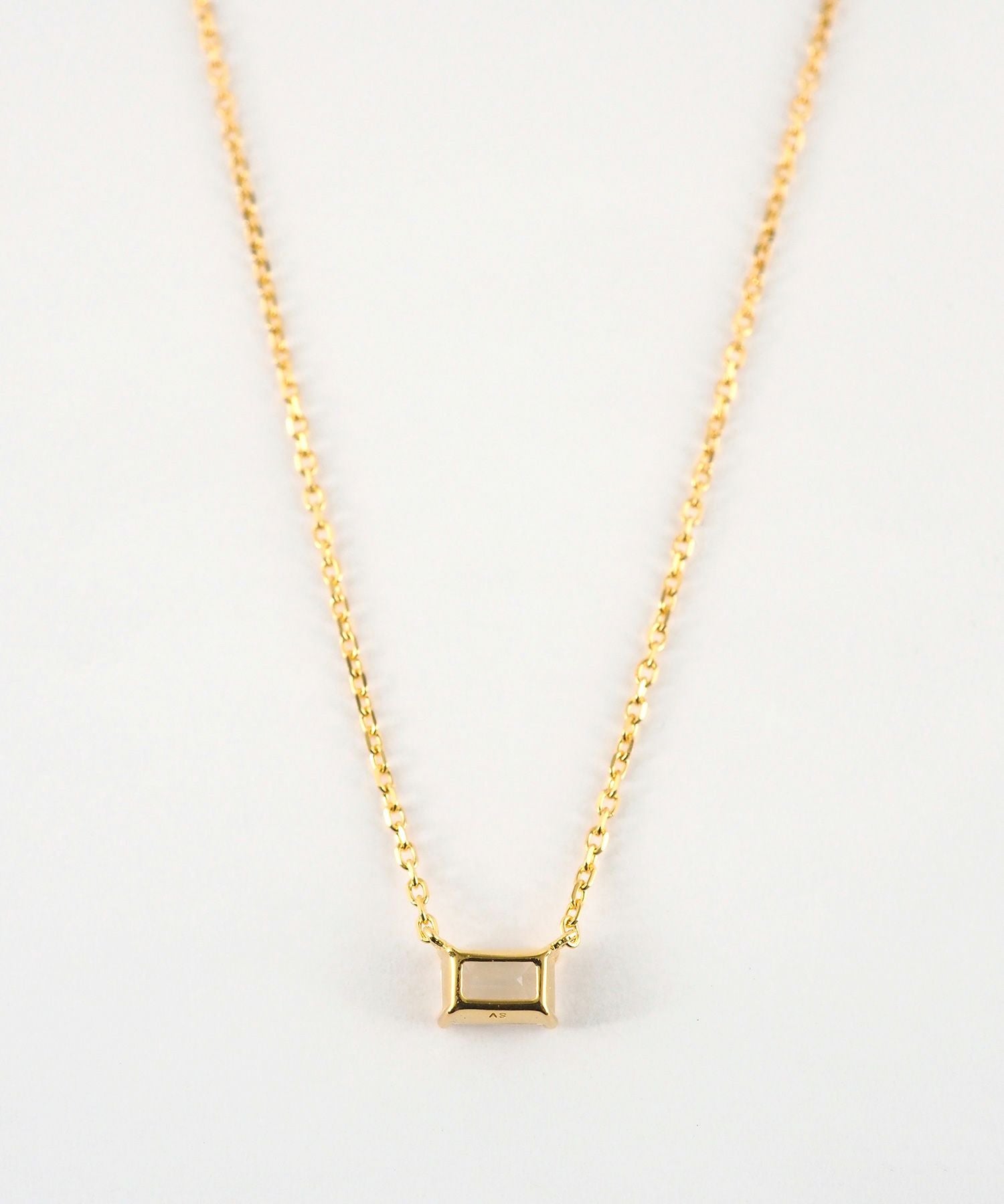 [SV925]レクタングルクリスタルネックレス