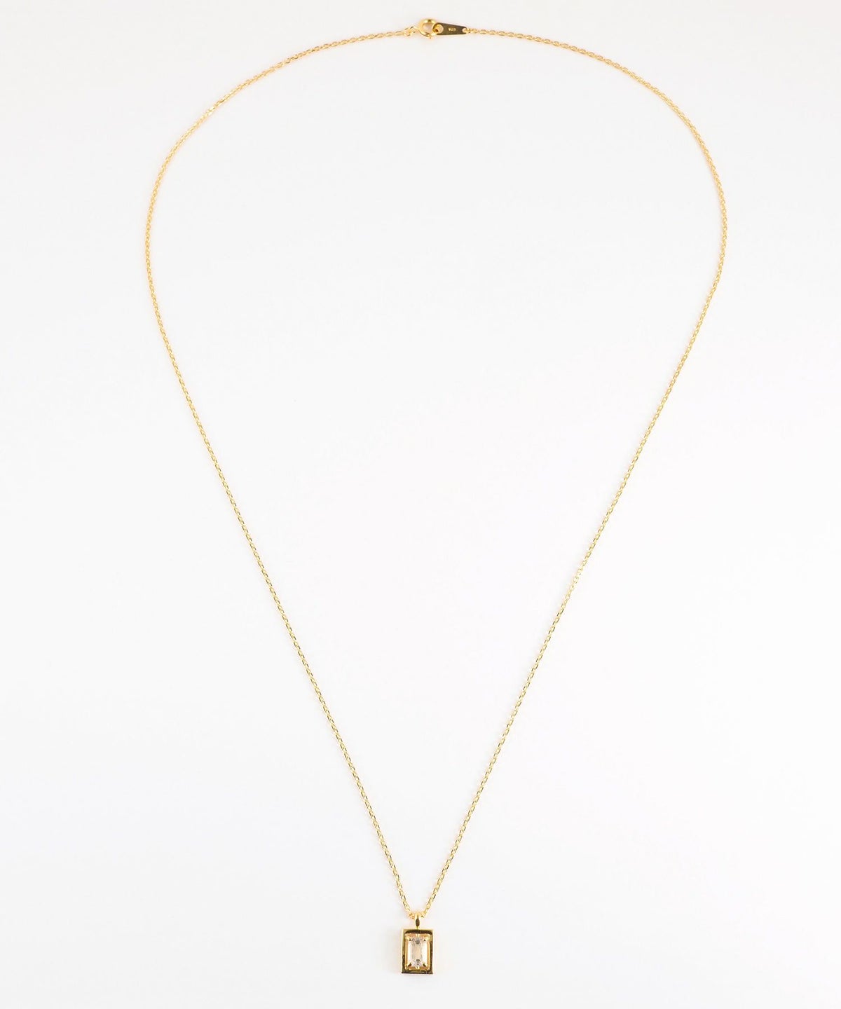 [SV925]レクタングルフレームクリスタルネックレス