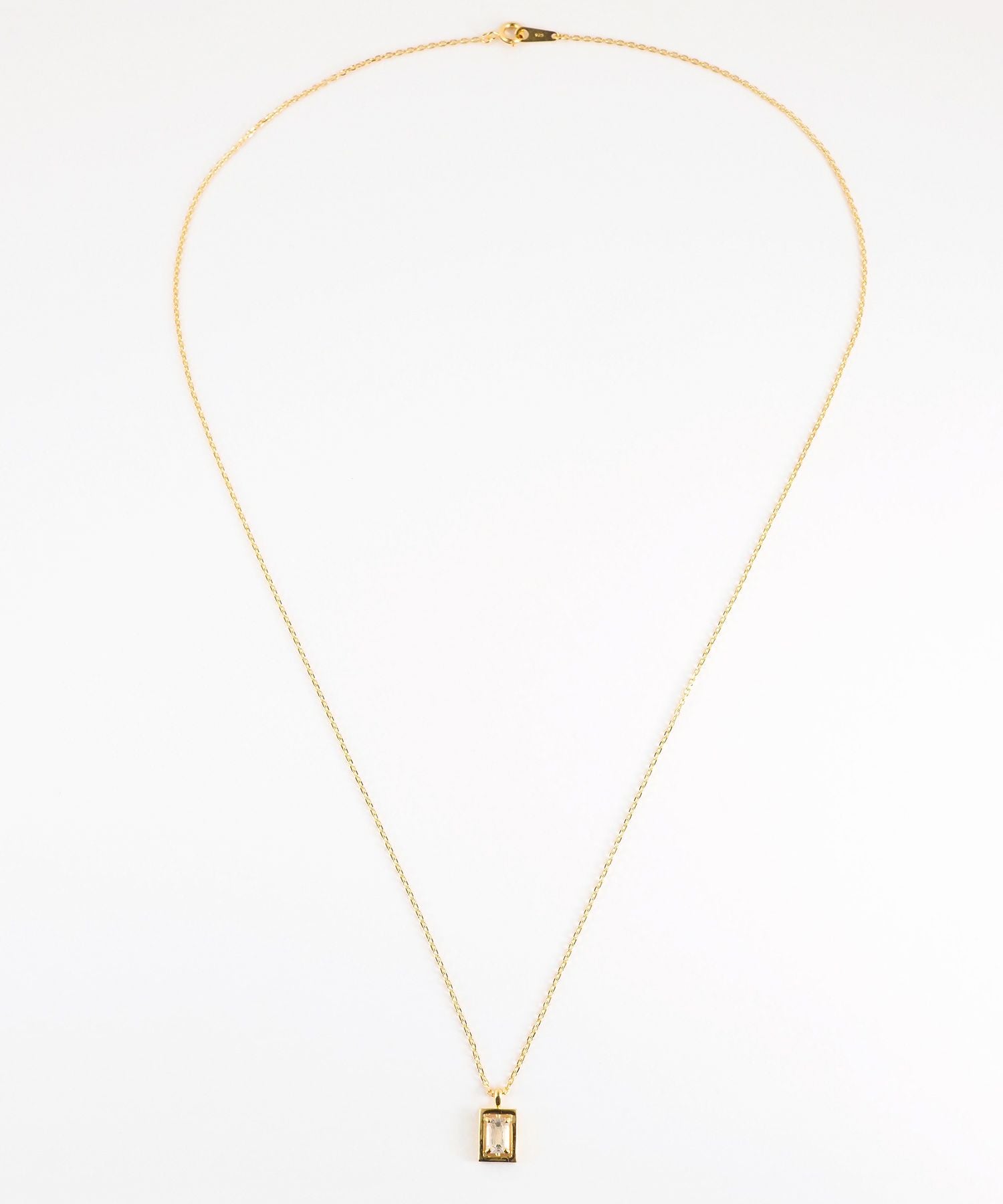 [SV925]レクタングルフレームクリスタルネックレス