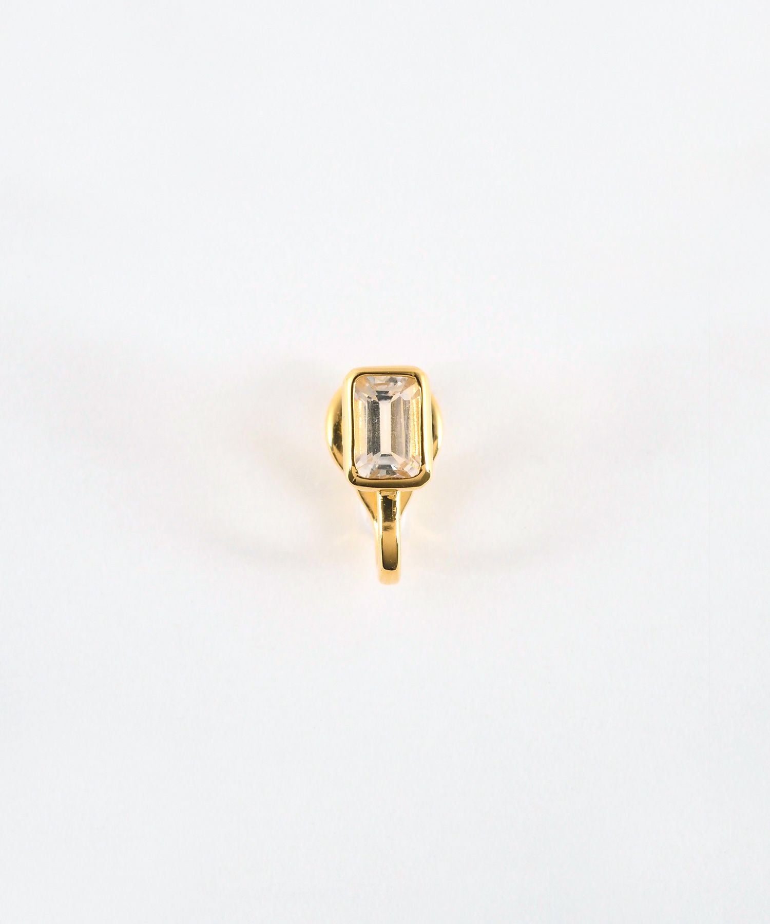 [SV925]レクタングルクリスタルイヤーカフ