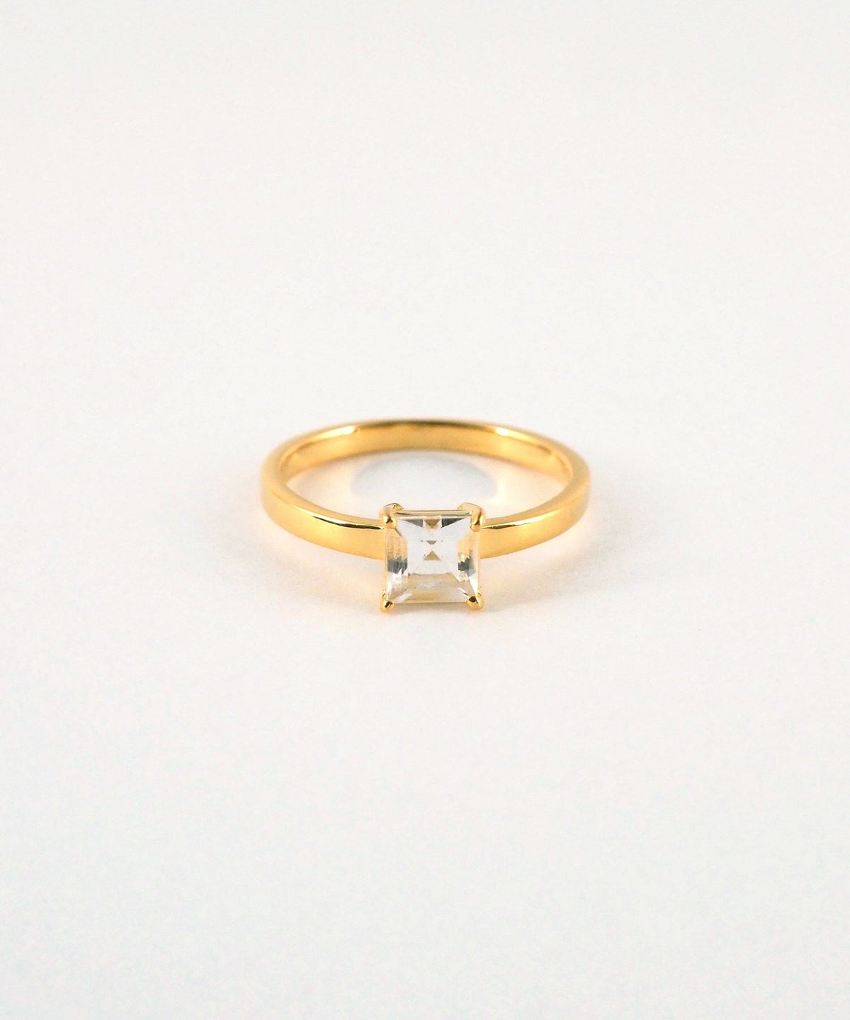 [SV925]スクエアクリスタルリング