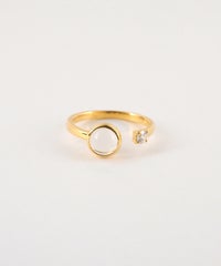 [SV925]ラウンドクリスタルオープンリング