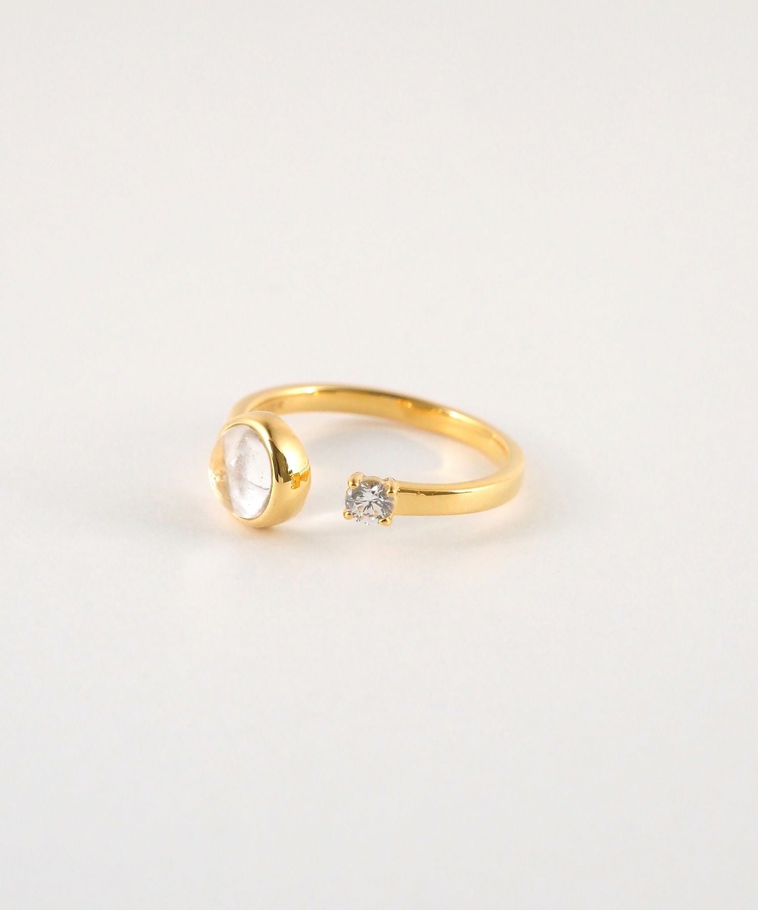 [SV925]ラウンドクリスタルオープンリング