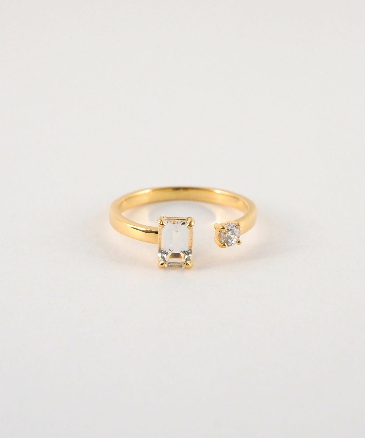 [SV925]レクタングルクリスタルオープンリング