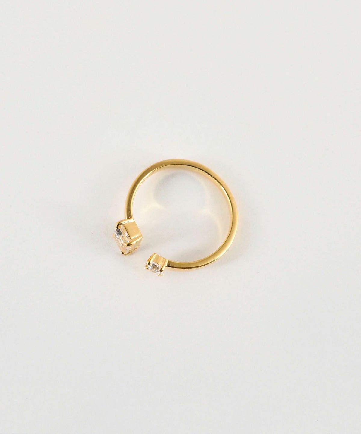 [SV925]レクタングルクリスタルオープンリング