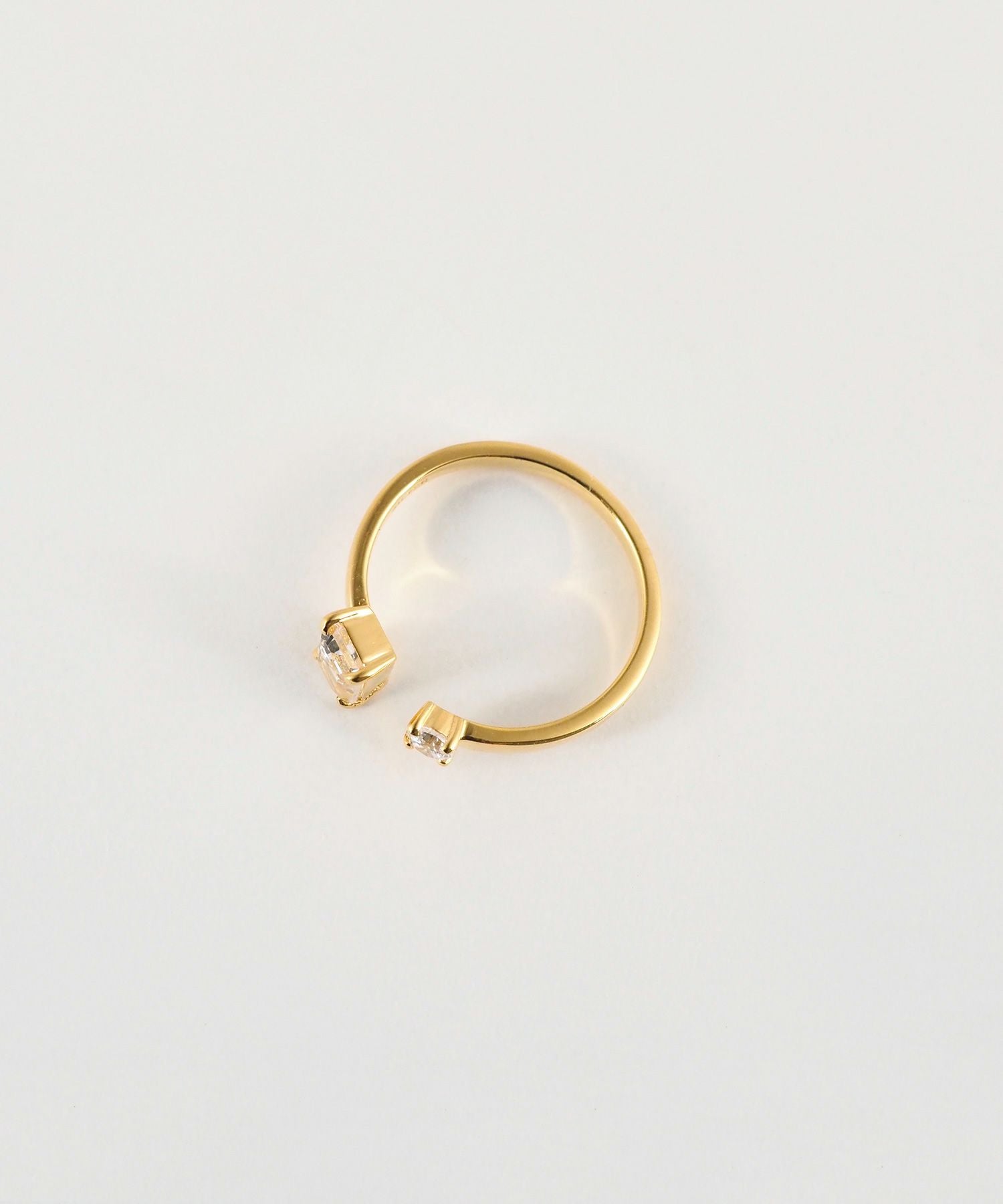 [SV925]レクタングルクリスタルオープンリング