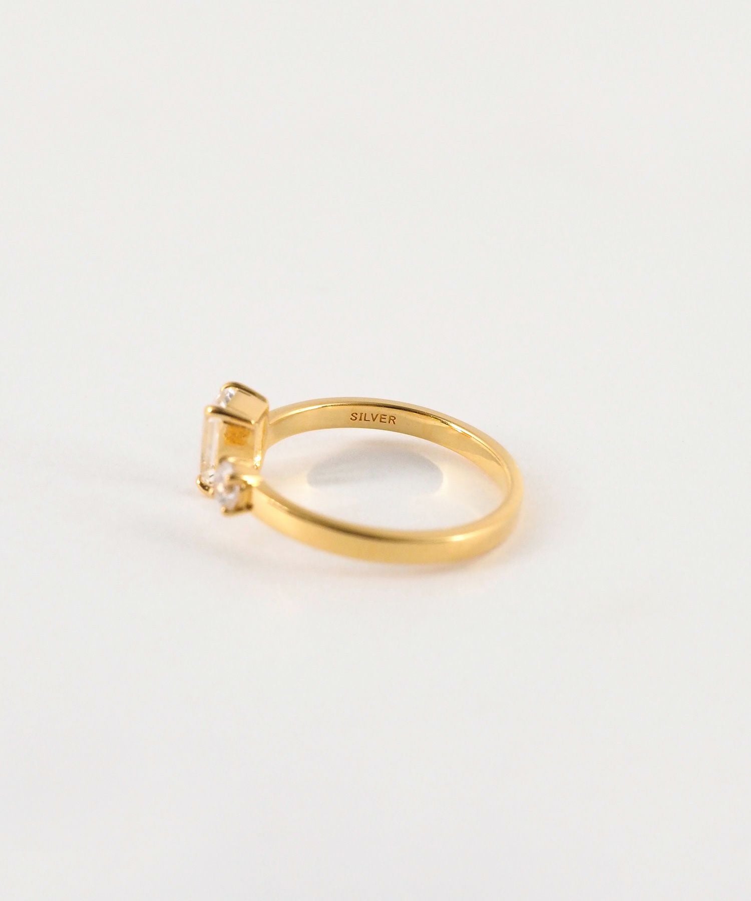 [SV925]レクタングルクリスタルオープンリング