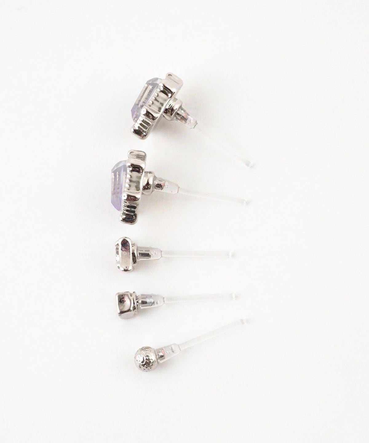 グラデーションカラー樹脂ポストセットピアス