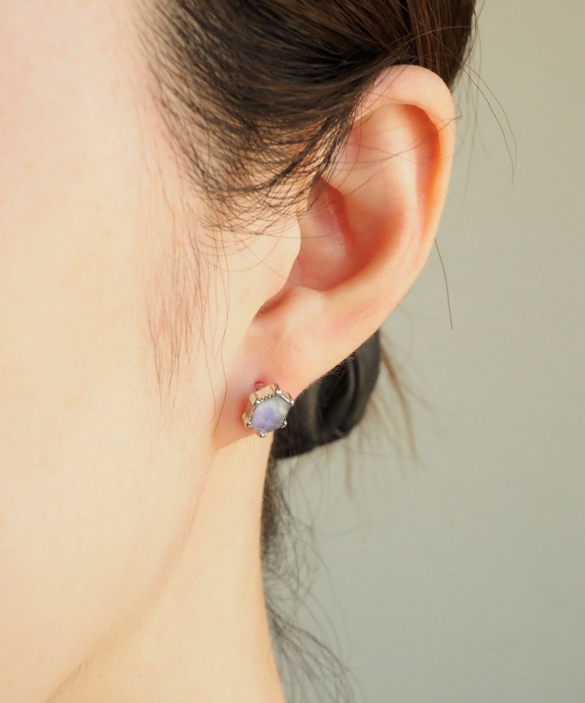 グラデーションカラー樹脂ポストセットピアス