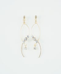 ウェーブラインビジューピアス