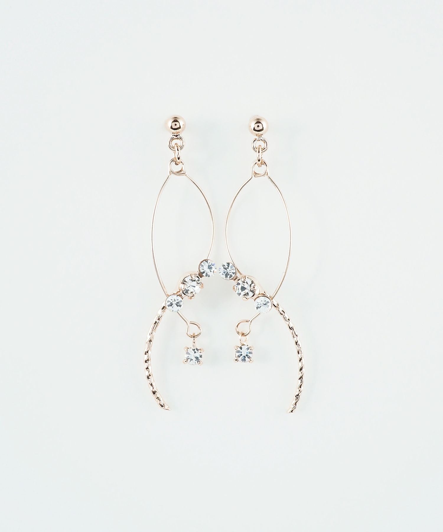 ウェーブラインビジューピアス