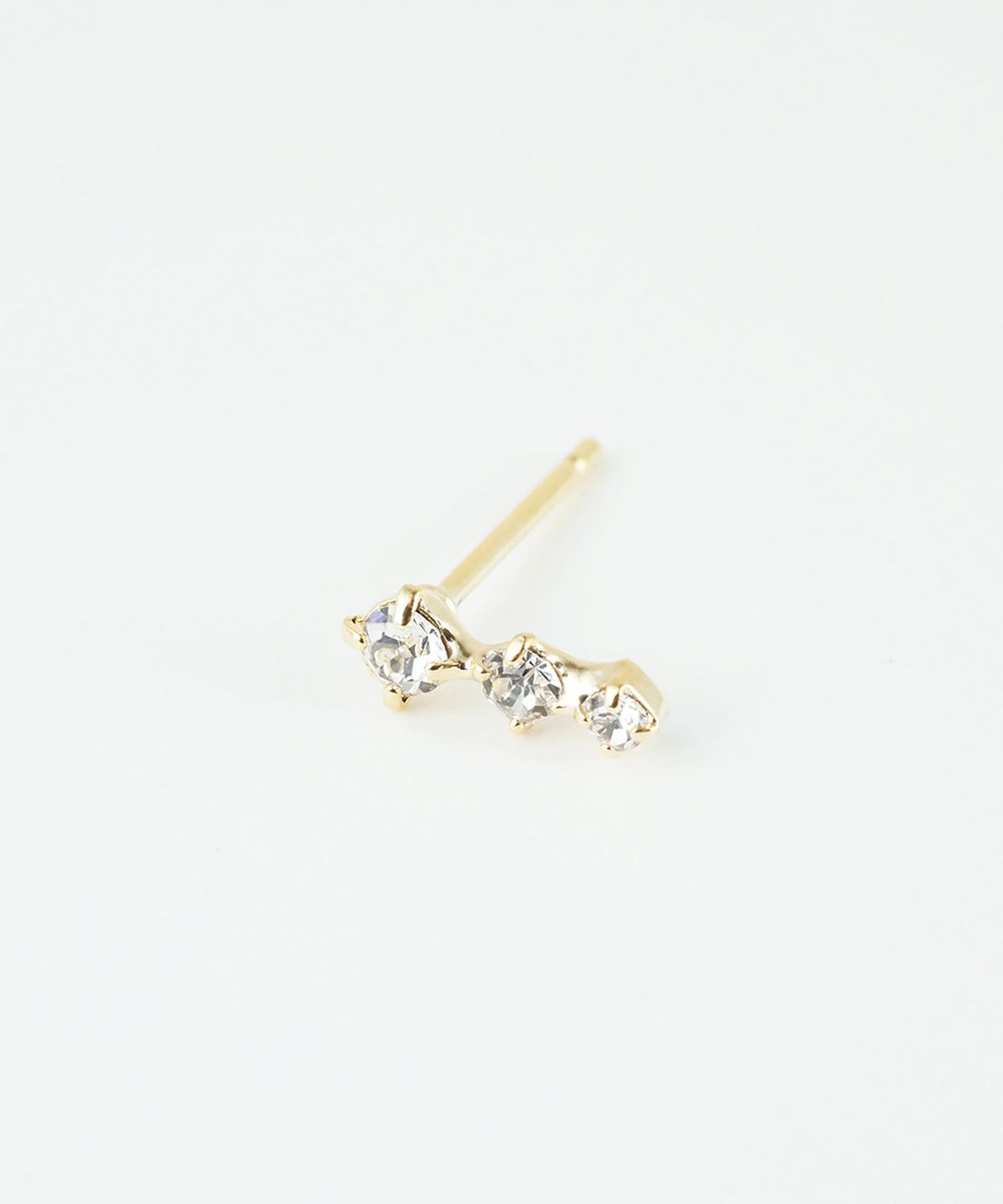 トリプルラインストーンピアス