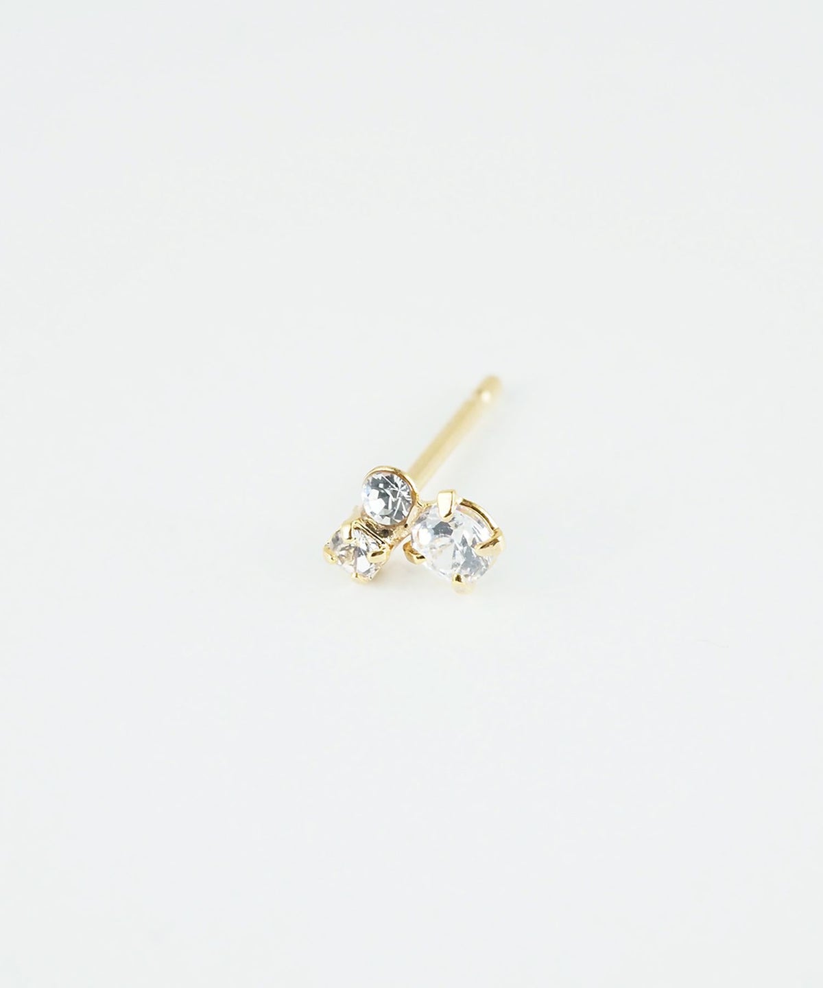 3連ラインストーンミニピアス