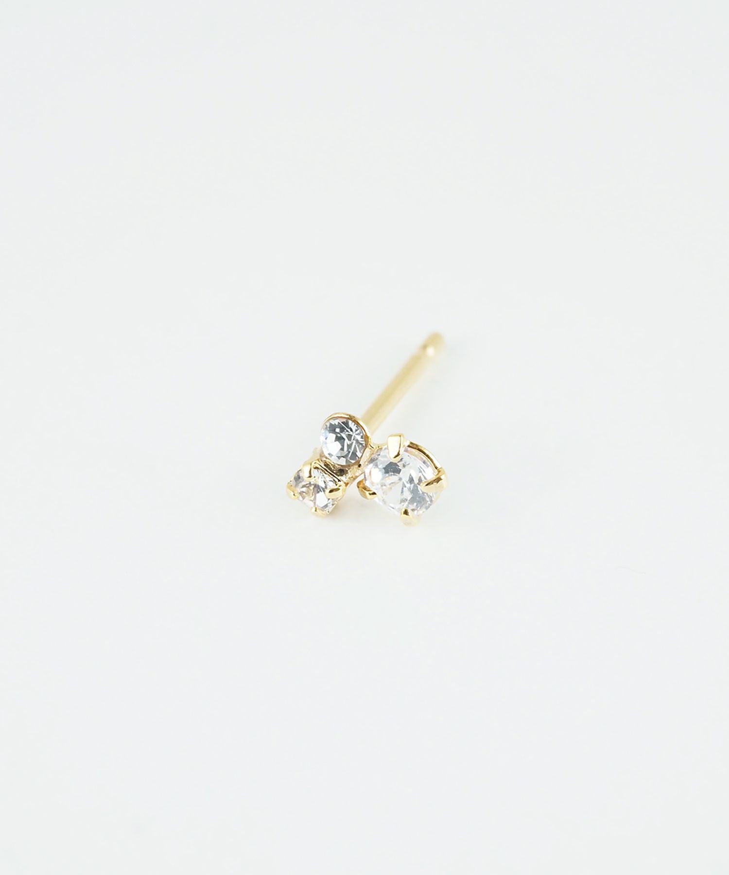 3連ラインストーンミニピアス