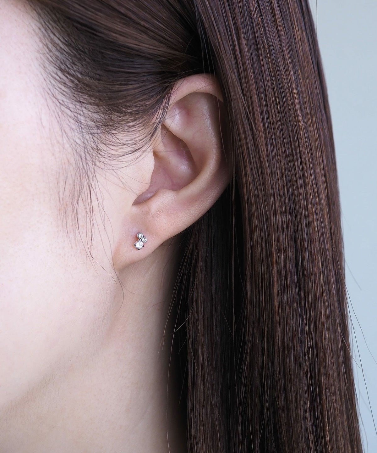 3連ラインストーンミニピアス