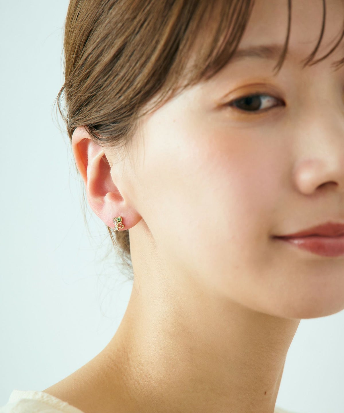 プチハートビジューセットチタンポストピアス