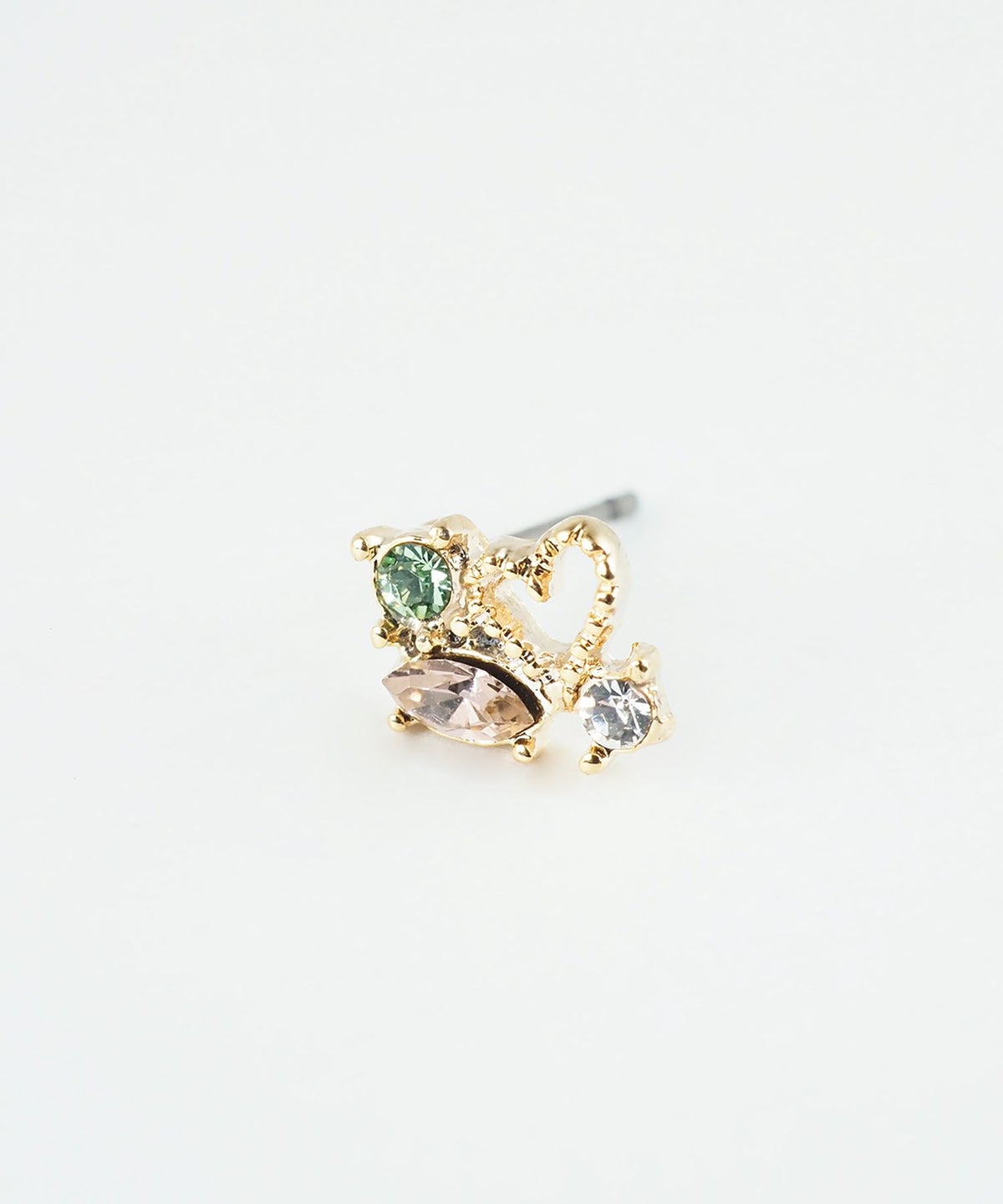 プチハートビジューセットチタンポストピアス