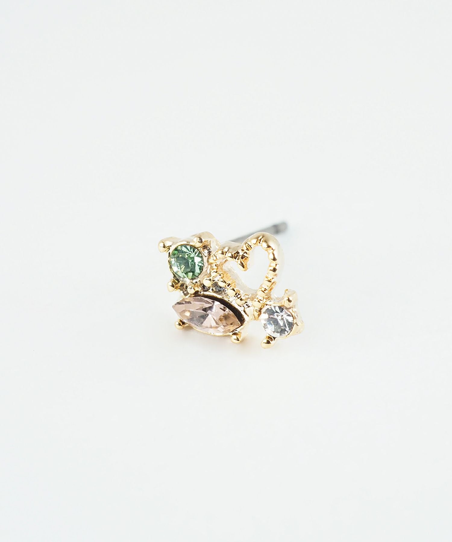 プチハートビジューセットチタンポストピアス