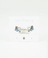 プチハートビジューセットチタンポストピアス