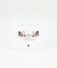 プチハートビジューセットチタンポストピアス