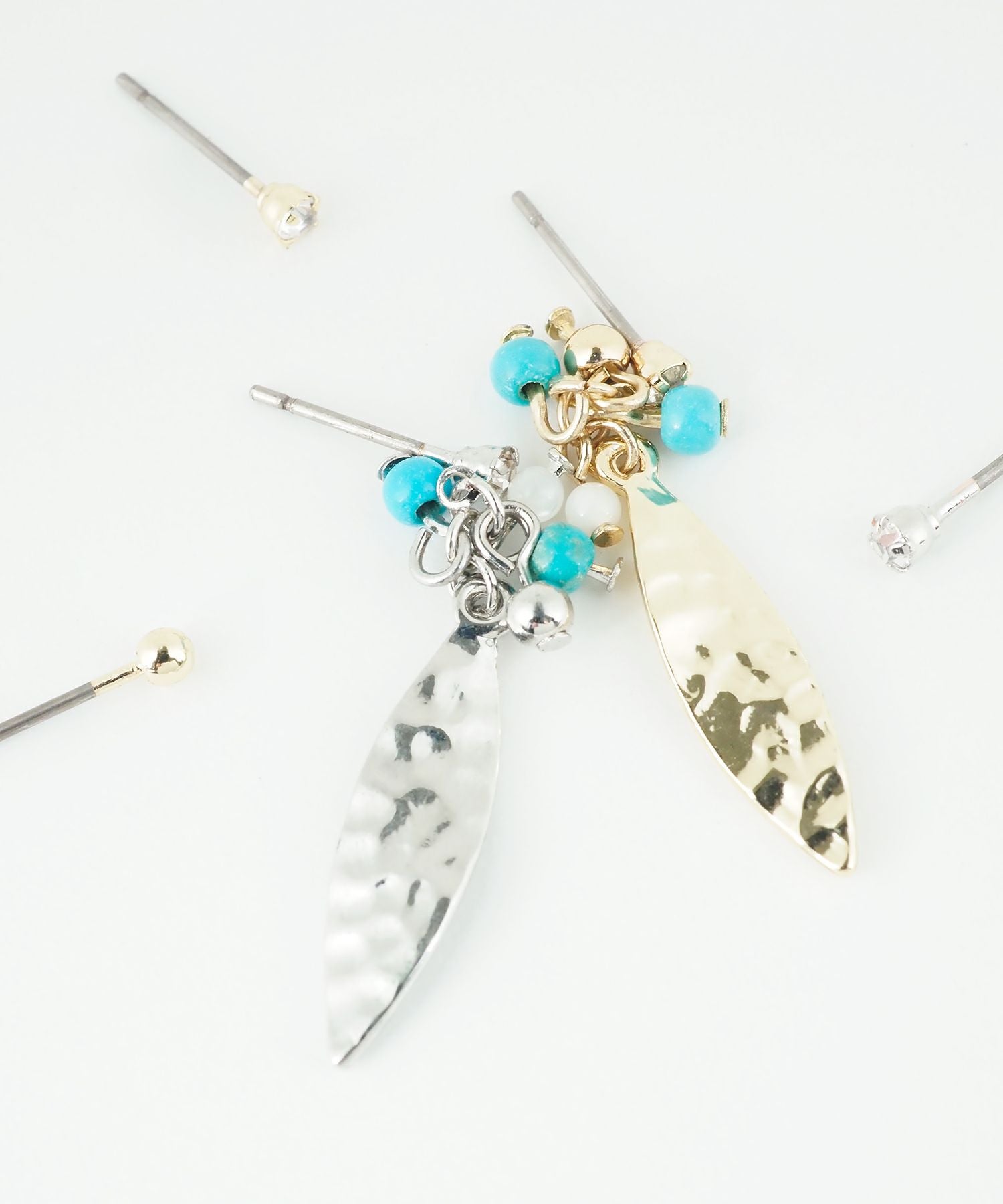 ターコイズリーフセットチタンポストピアス