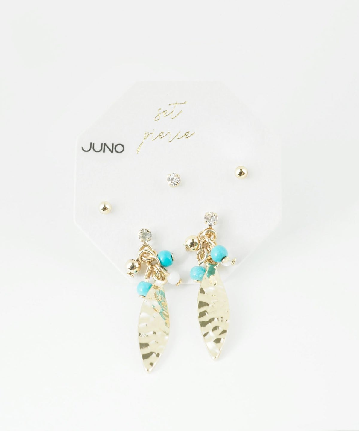 ターコイズリーフセットチタンポストピアス