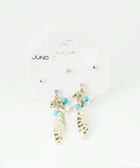 ターコイズリーフセットチタンポストピアス