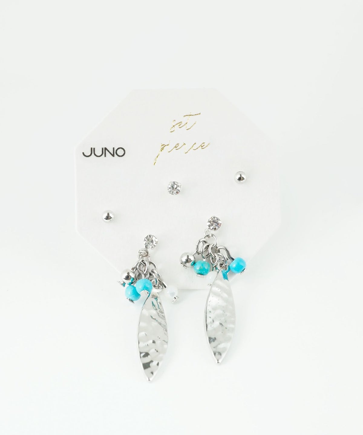 ターコイズリーフセットチタンポストピアス