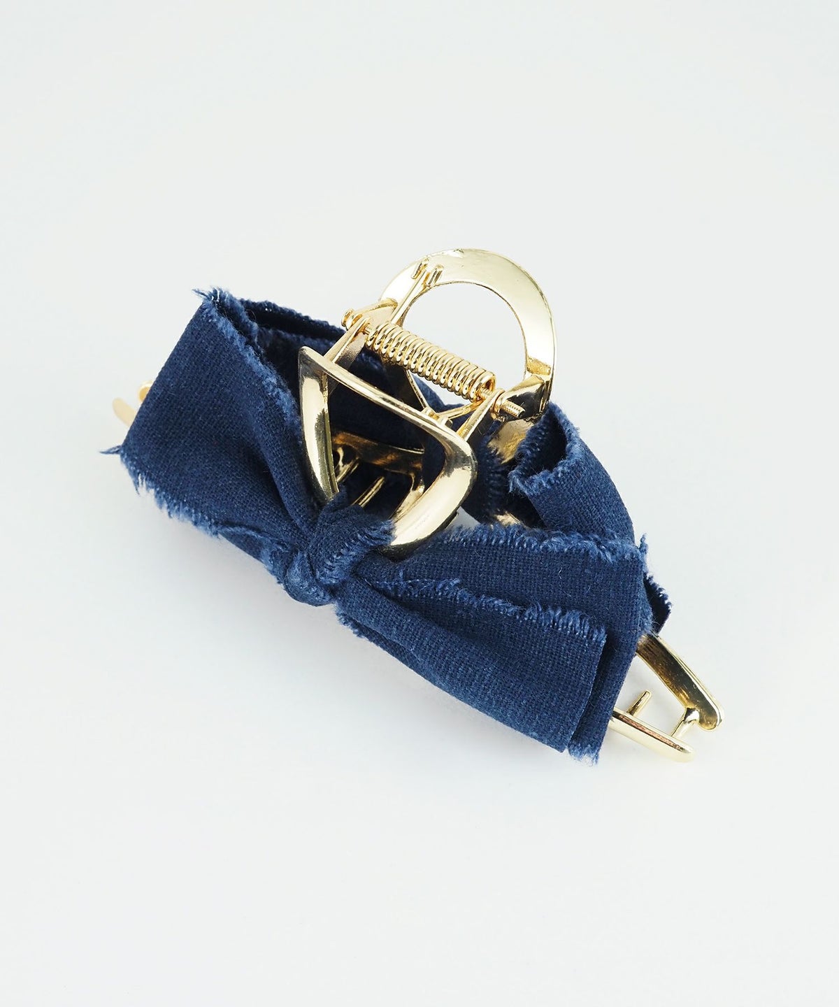 フリンジデニムリボンバンスクリップ