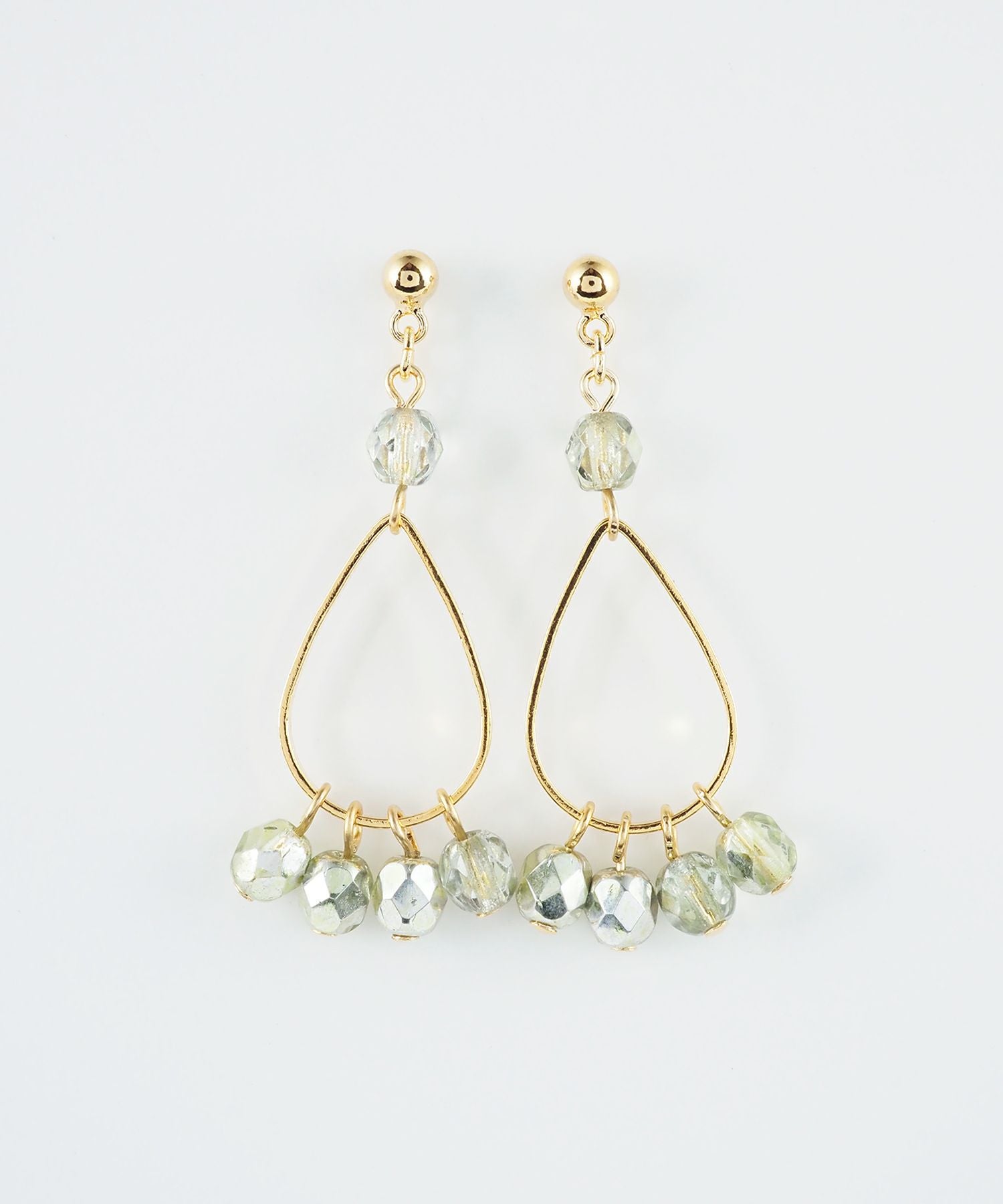 ドロップビーズチタンポストピアス