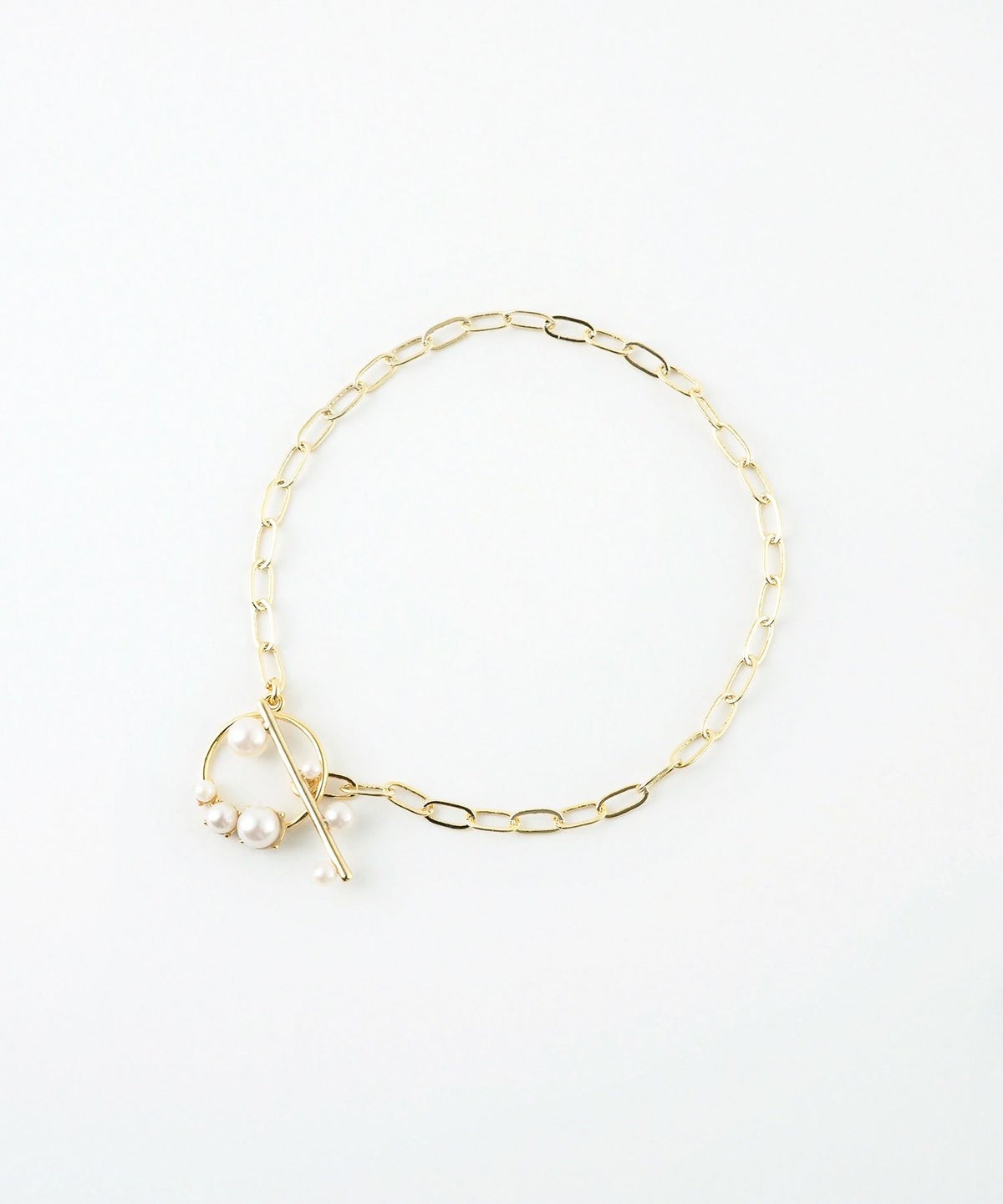 オーバルチェーンパールマンテルブレスレット