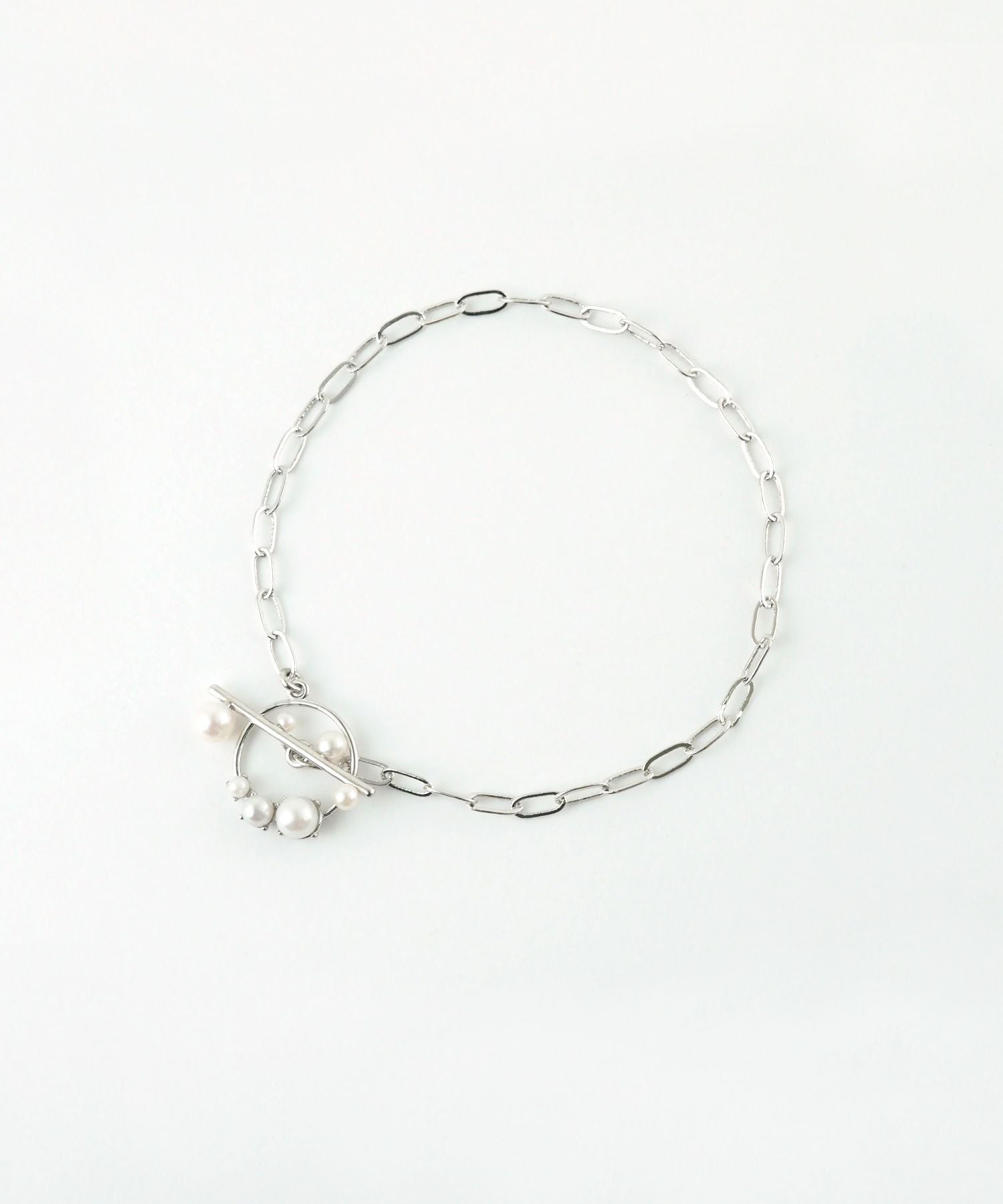 オーバルチェーンパールマンテルブレスレット