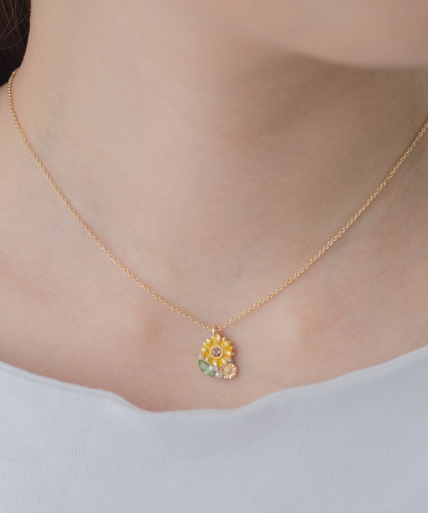 ひまわりリーフネックレス