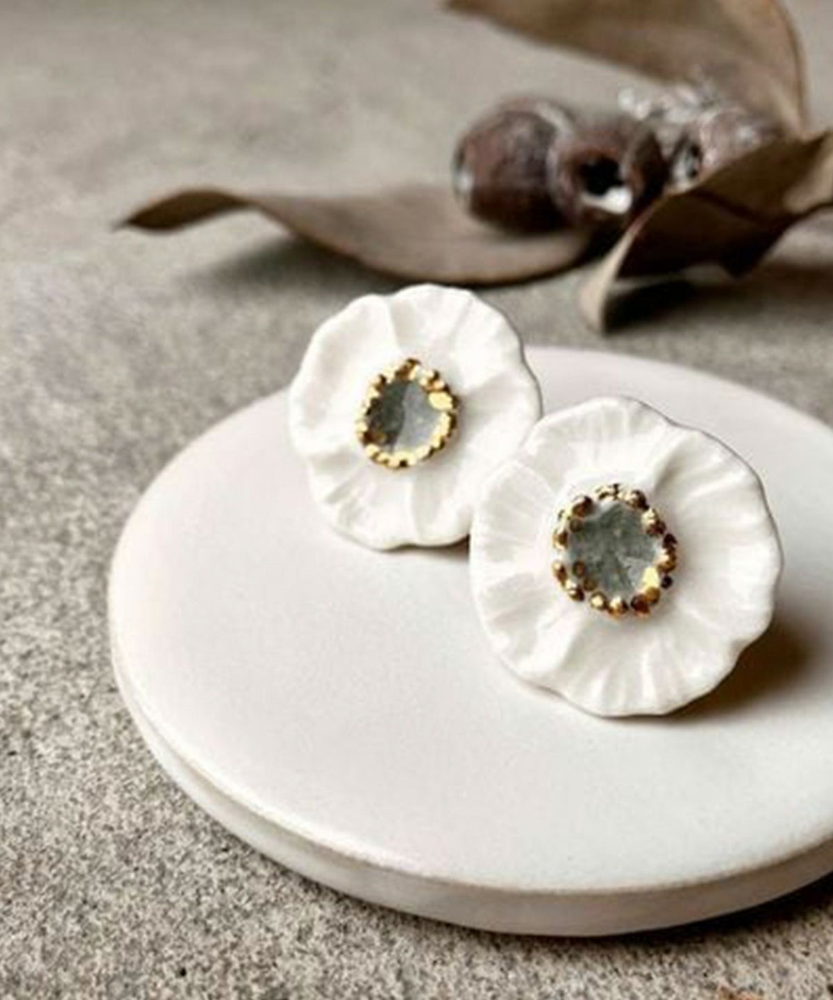 美濃焼タイル優花ピアス【七窯社】