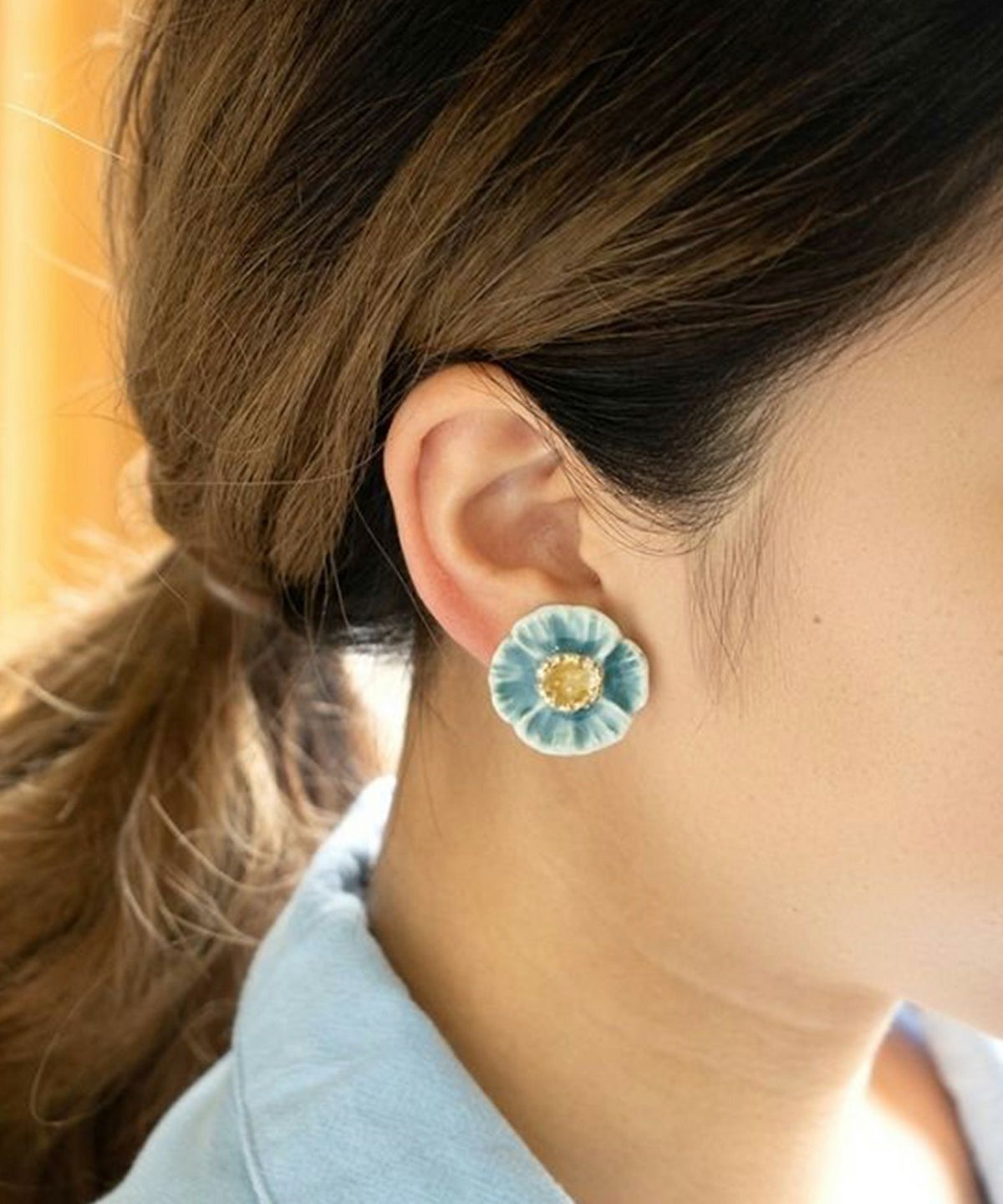 美濃焼タイル優花ピアス【七窯社】