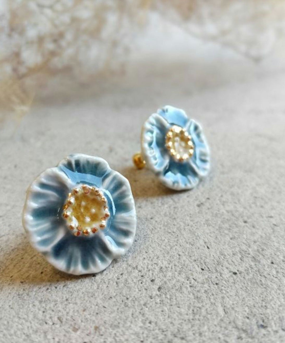 美濃焼タイル優花イヤリング【七窯社】