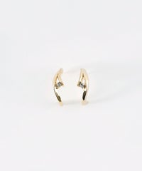 フォールラインフープセラミックポストピアス