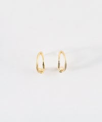 ノットダブルラインフープセラミックポストピアス