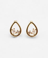 ドロップフレームセラミックポストピアス