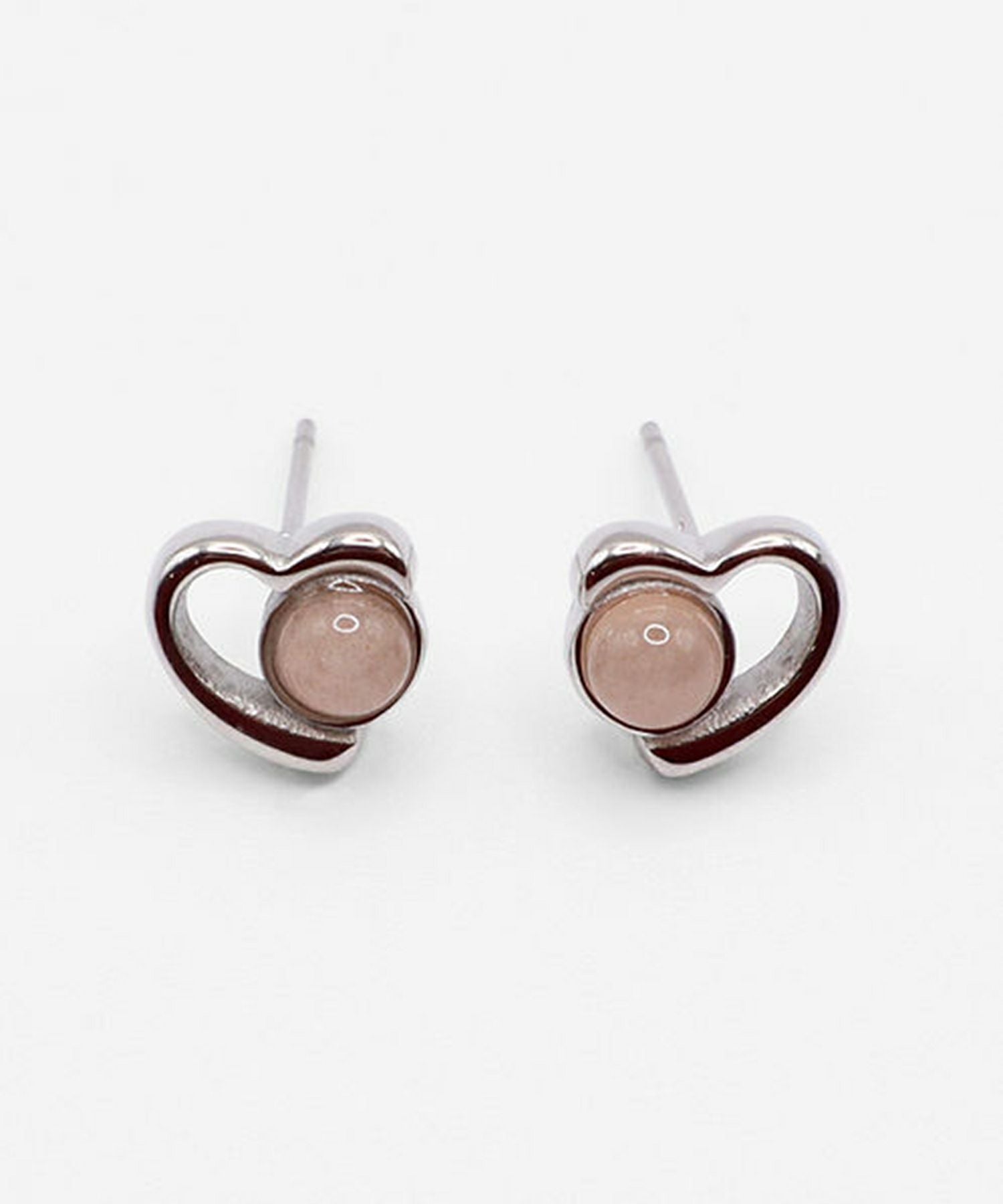 ナチュラルストーンハートドロップサージカルステンレスピアス