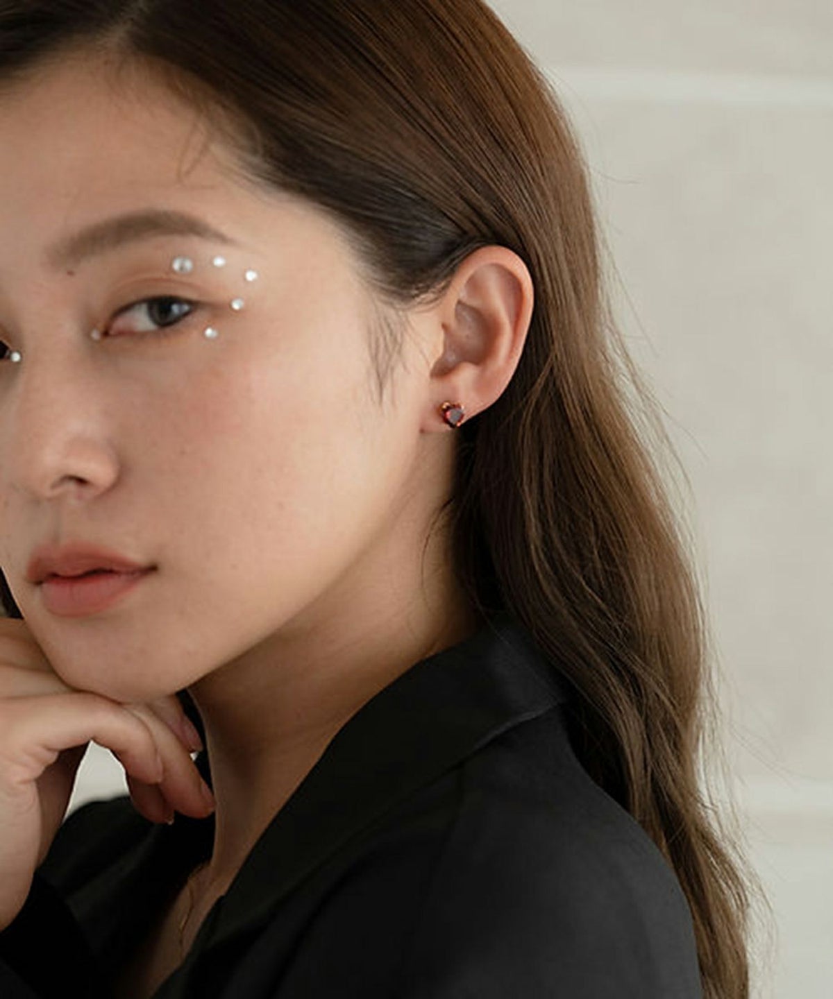 ワングレインキュービックステンレスピアス