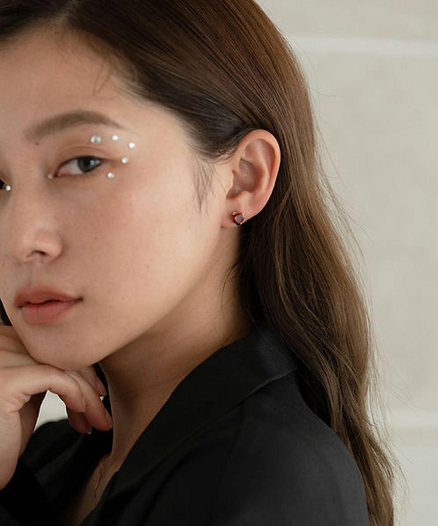 ワングレインキュービックステンレスピアス