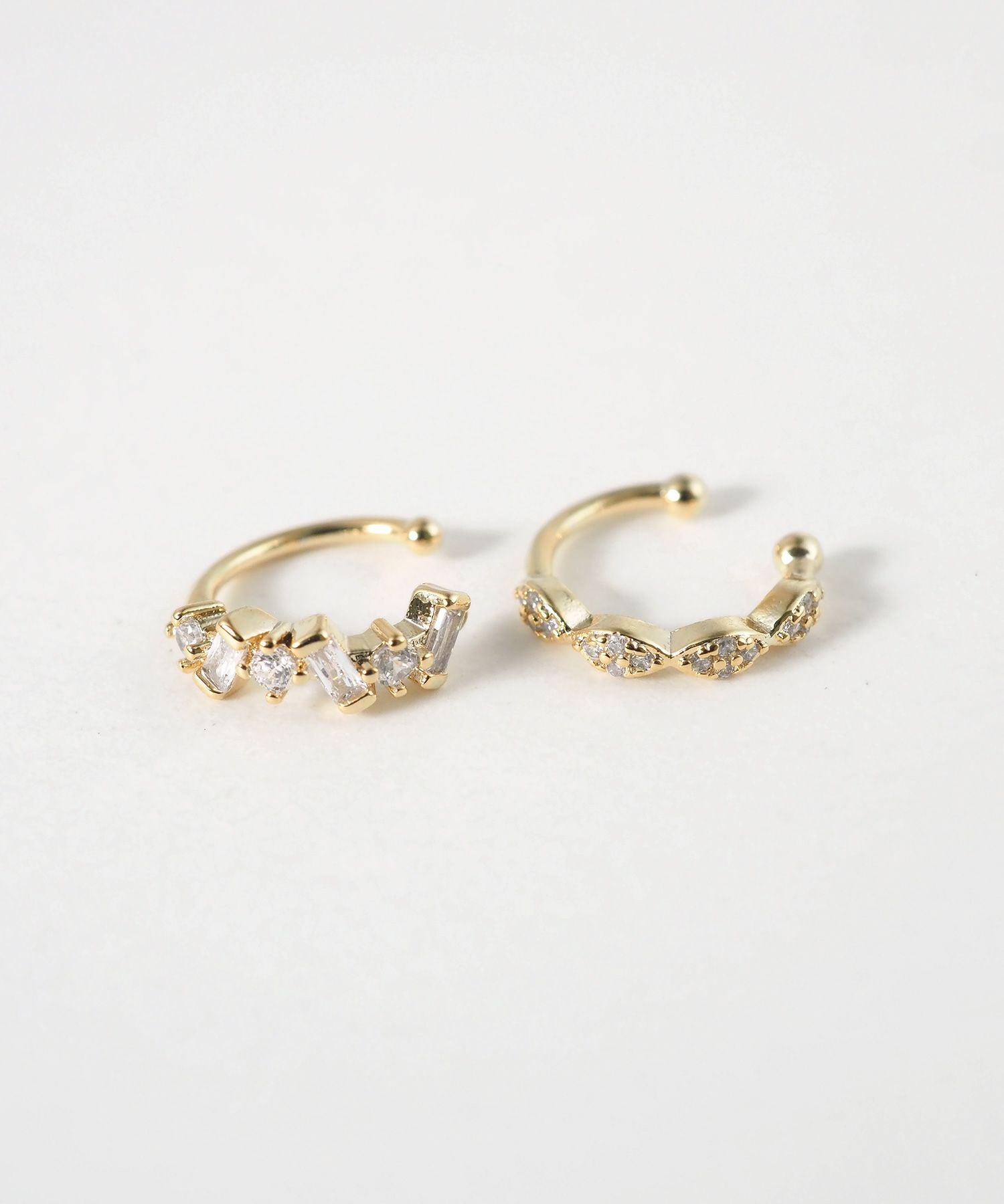 ダブルストーンセットイヤーカフ