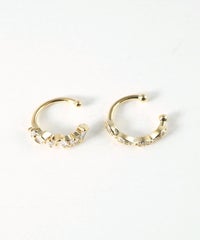 ダブルストーンセットイヤーカフ