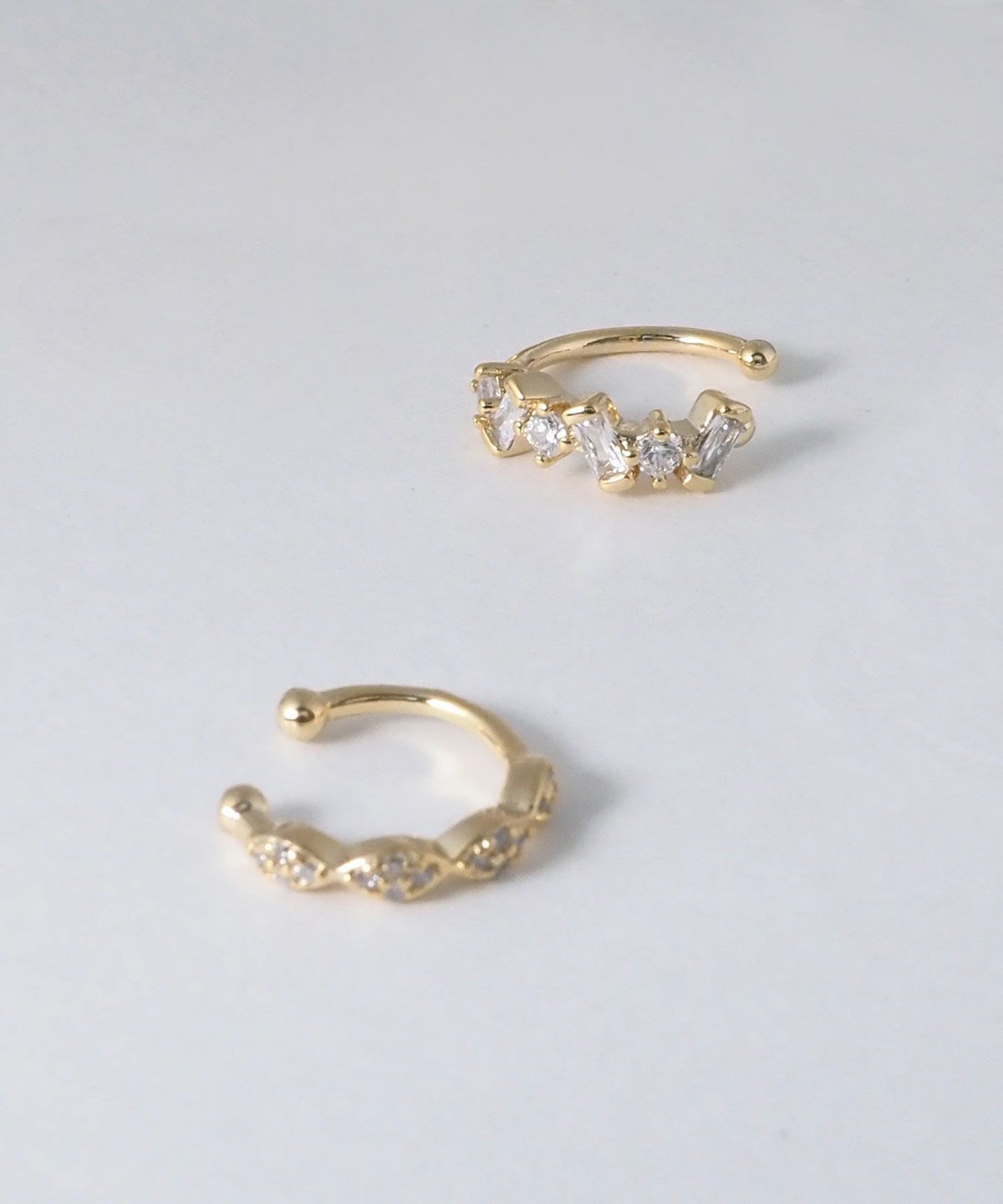 ダブルストーンセットイヤーカフ