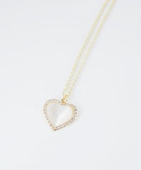 パヴェハートキャッツアイネックレス