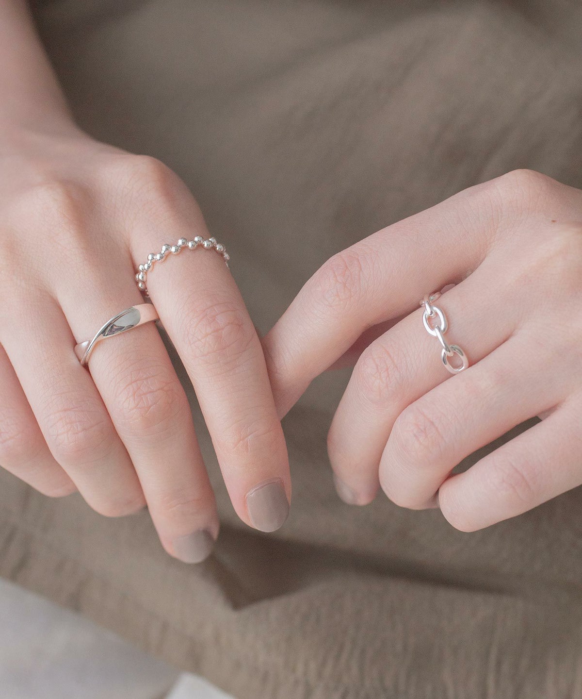 [SV925]チェーンデザインオープンリング