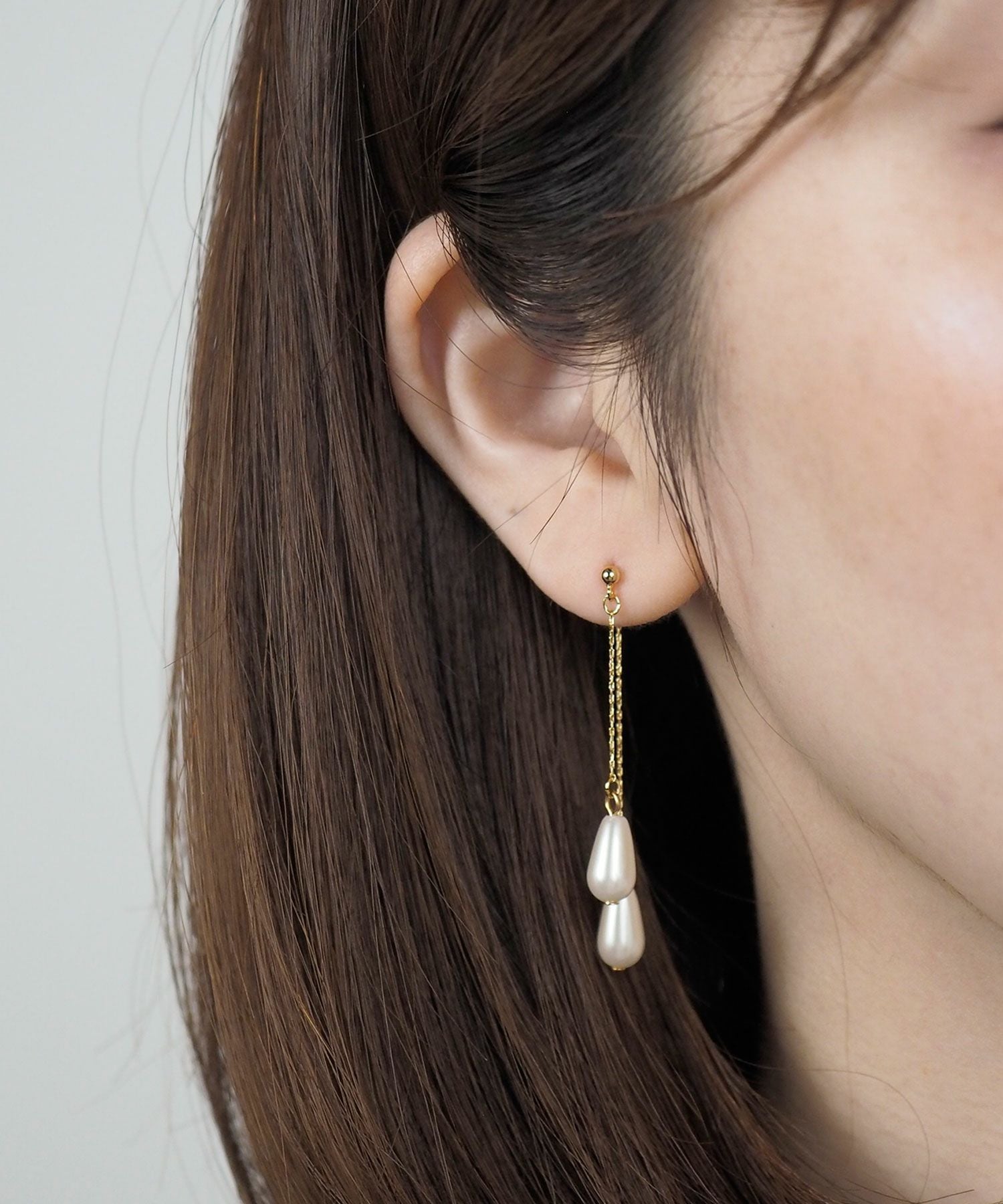 ドロップパールピュアチタンポストピアス【ISS】