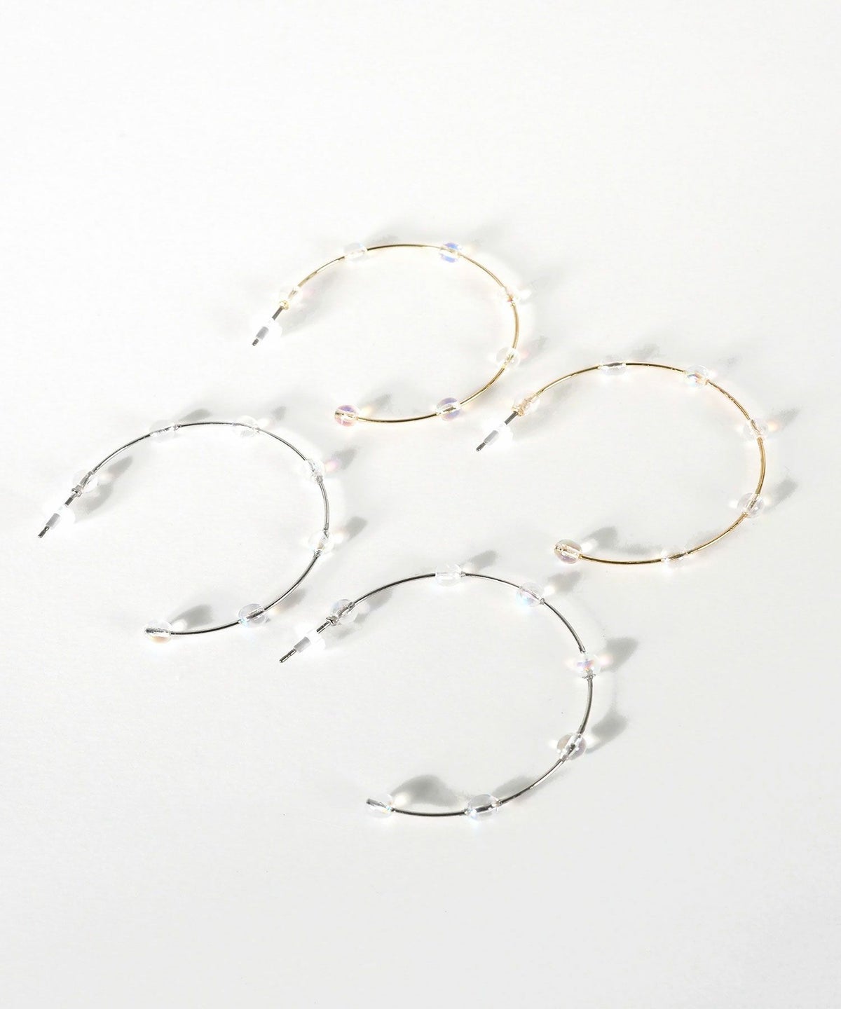 ビッグフープクリアピュアチタンポストピアス【ISS】