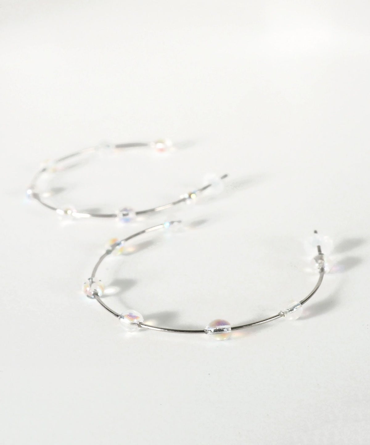 ビッグフープクリアピュアチタンポストピアス【ISS】